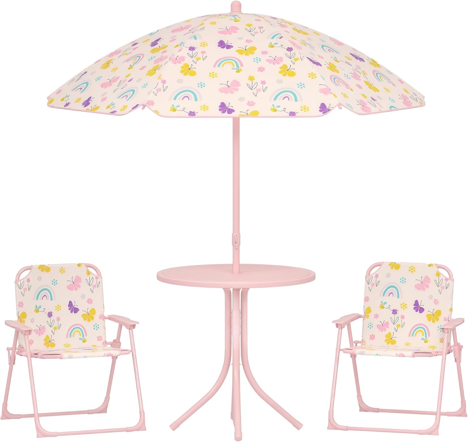 Kids Outdoor Table And Chairs With Umbrella - Kids Picnic Table with Umbrella, Foldable