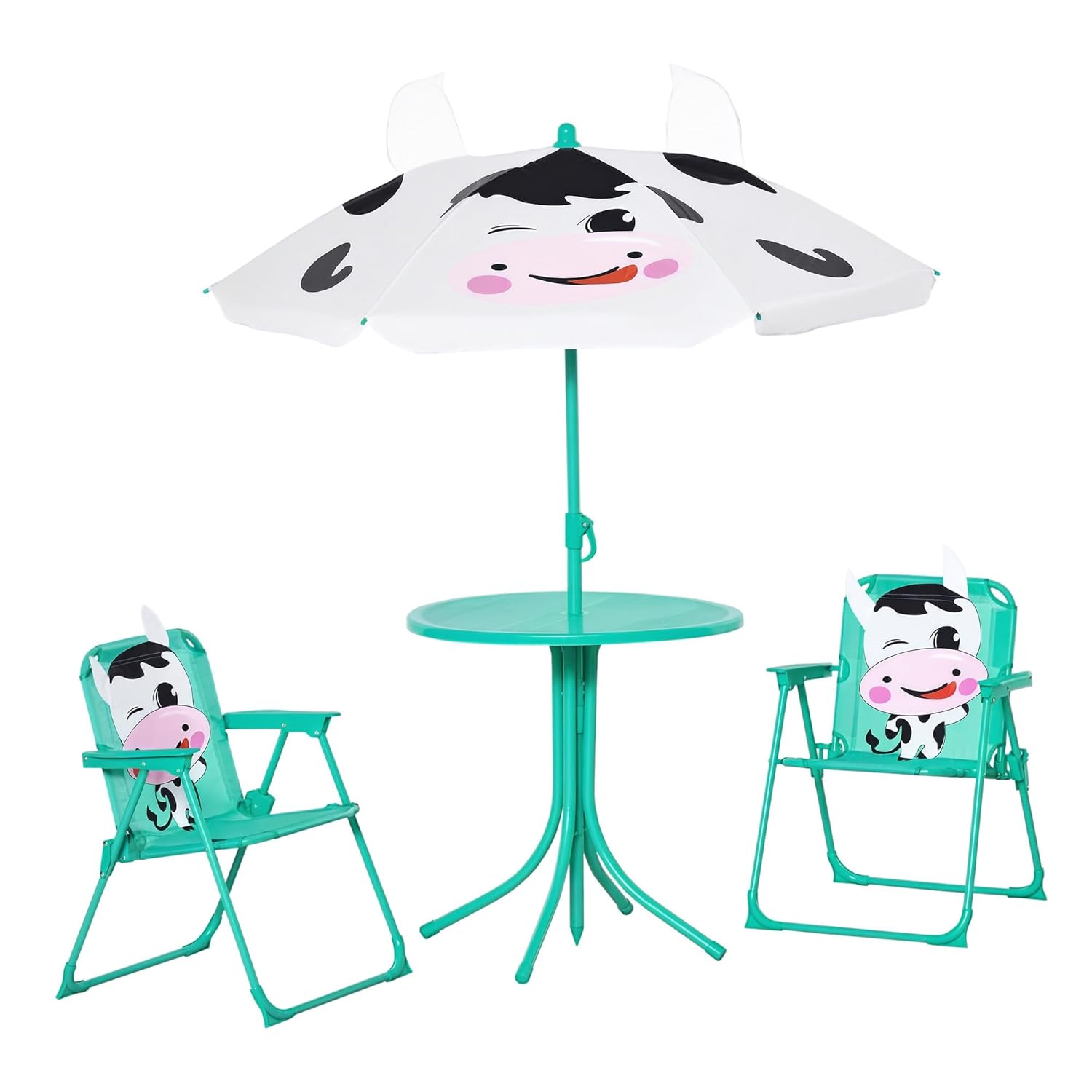 Kids Outdoor Table And Chairs With Umbrella - Kids Folding Table & Chair Set