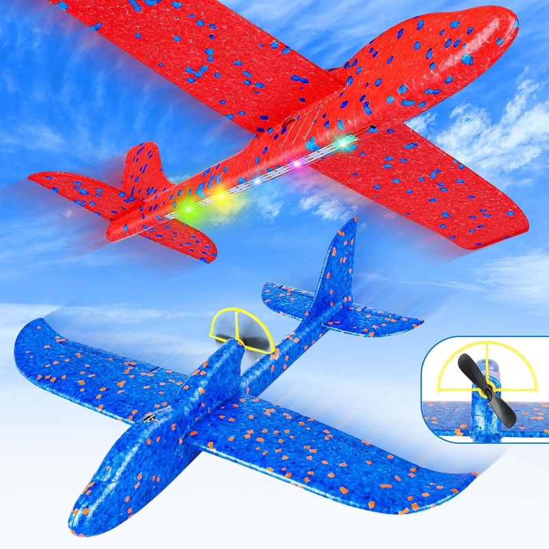 Kids Outdoor Exercise Equipment - Electric Foam Plane Glider Hand Throw