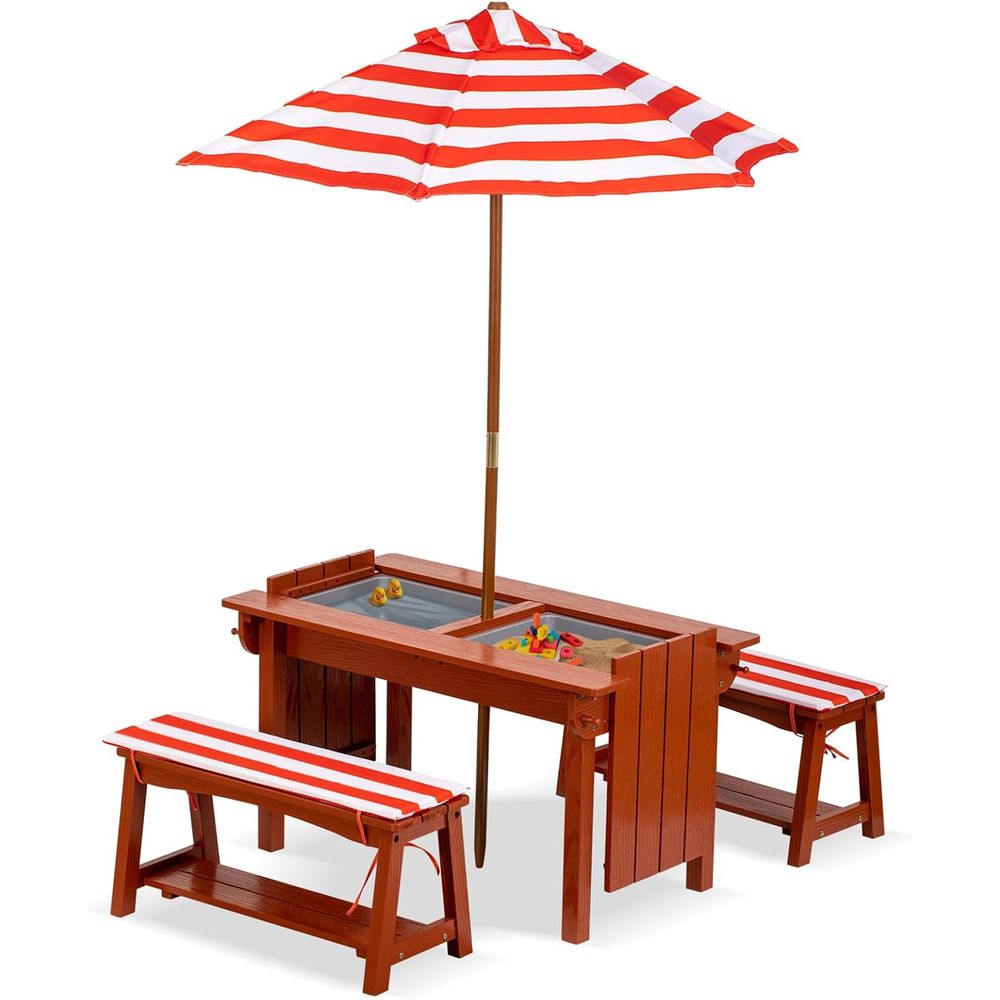 Kids Outdoor Wooden Table - Outdoor Wooden Kids Picnic Table Set