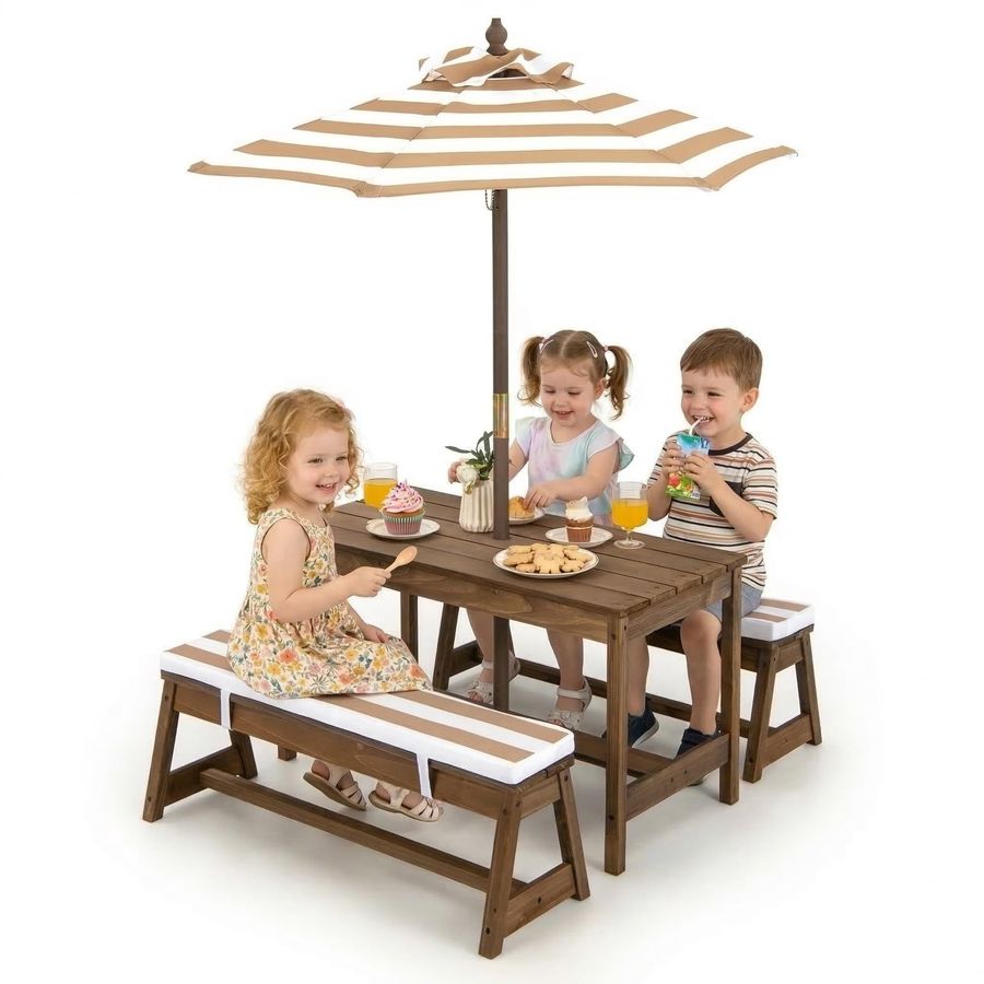 Kids Outdoor Wooden Table - Kids Picnic Table, Toddler Wood Table