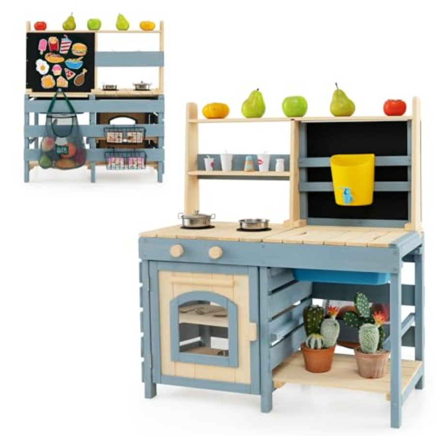 Kids Outdoor Mud Table - Outdoor mud kitchen for kids: wooden