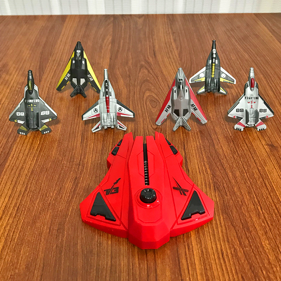 Outdoor Games For Kids - 6pcs Fighter Plane Red Launcher Toy,