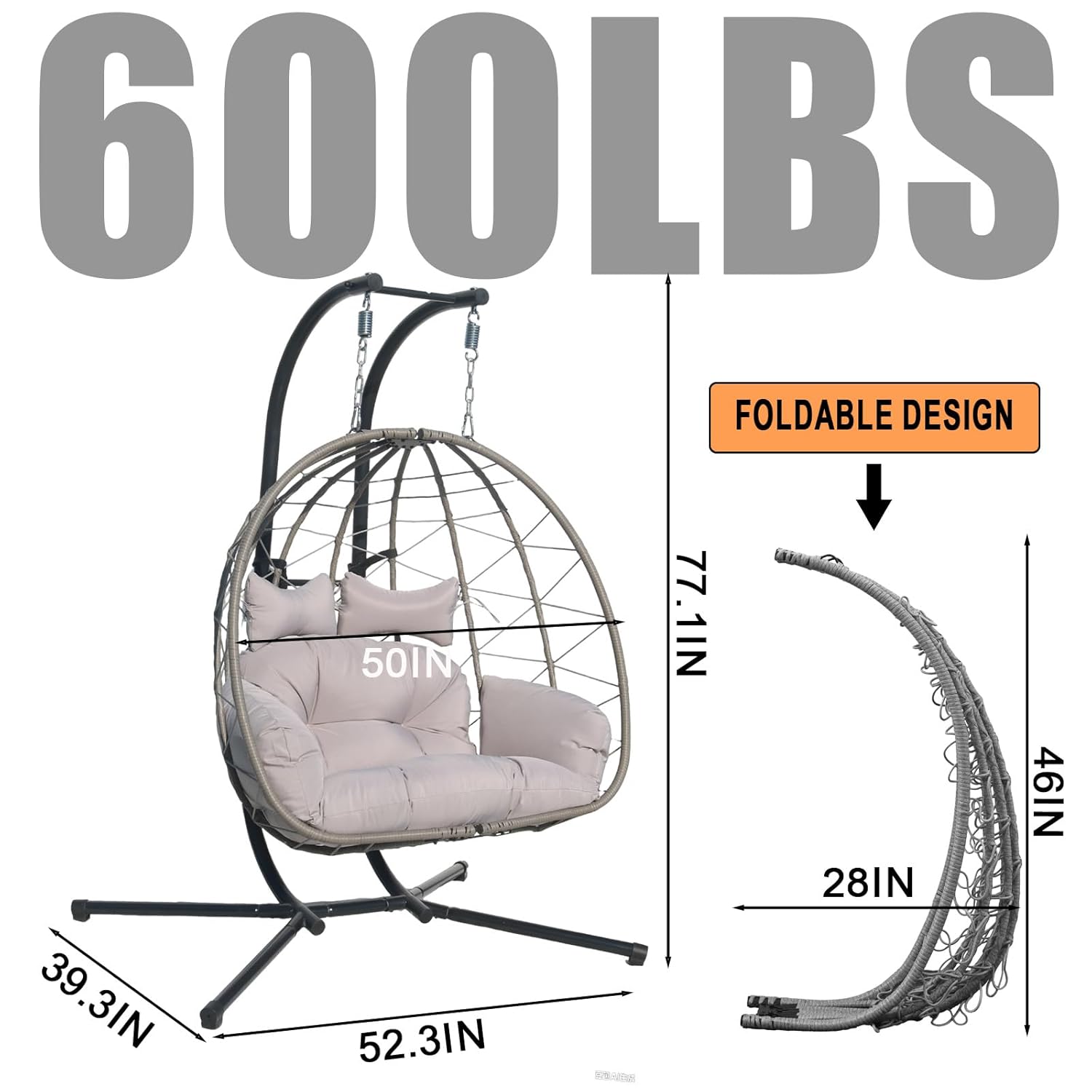 2-Person Wicker Double Hammock - Kids Outdoor Egg Chair ulasan dan harga