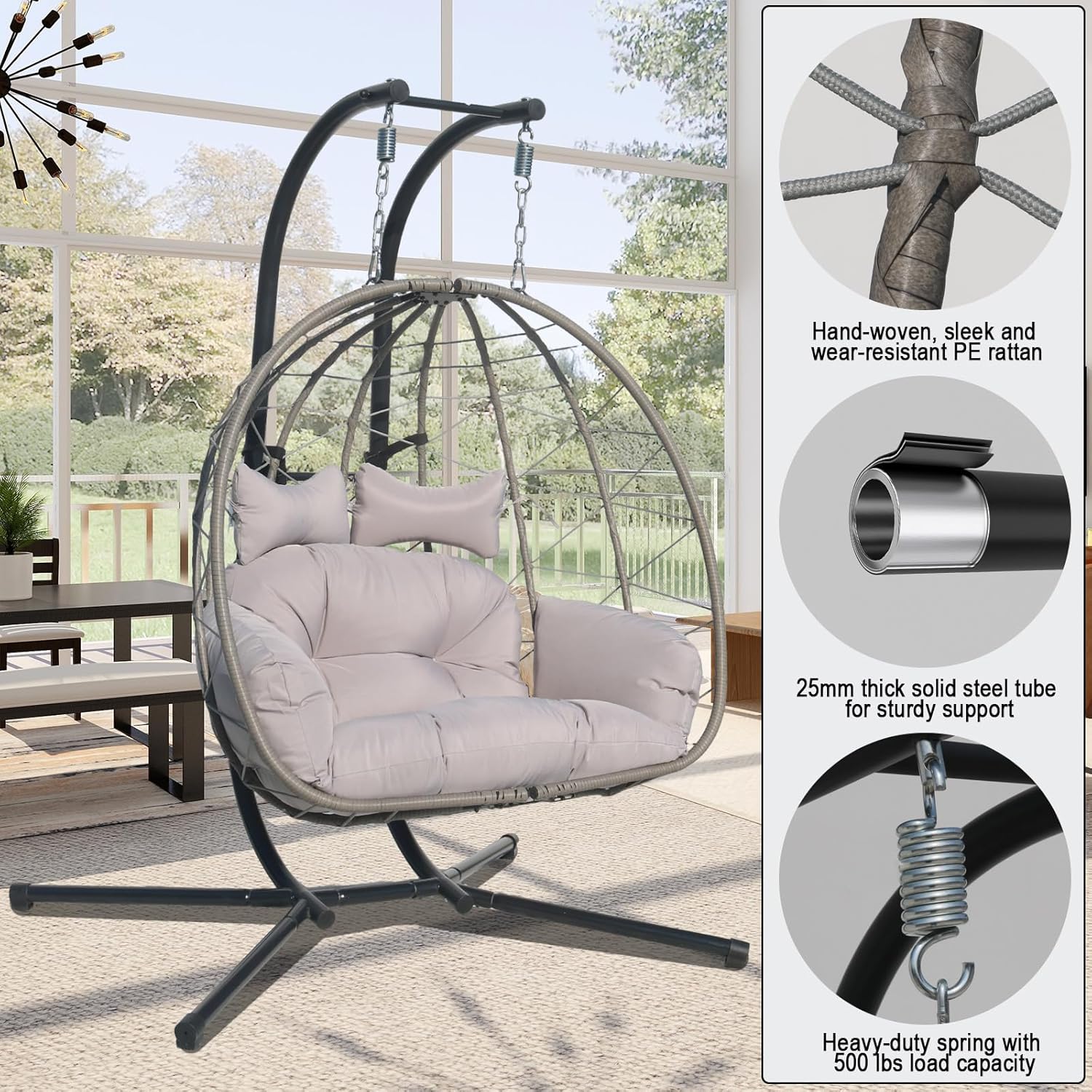 2-Person Wicker Double Hammock - Kids Outdoor Egg Chair ulasan dan harga
