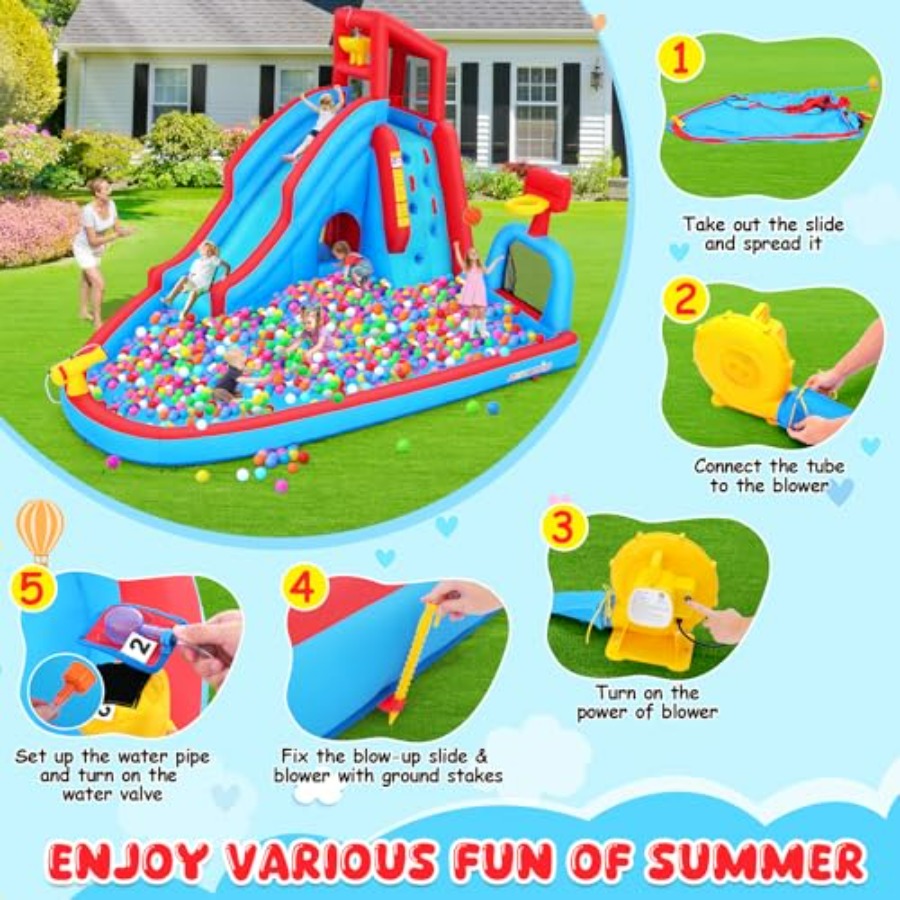 Backyard outdoor water slide i - Kids Outdoor Bounce House ulasan dan harga