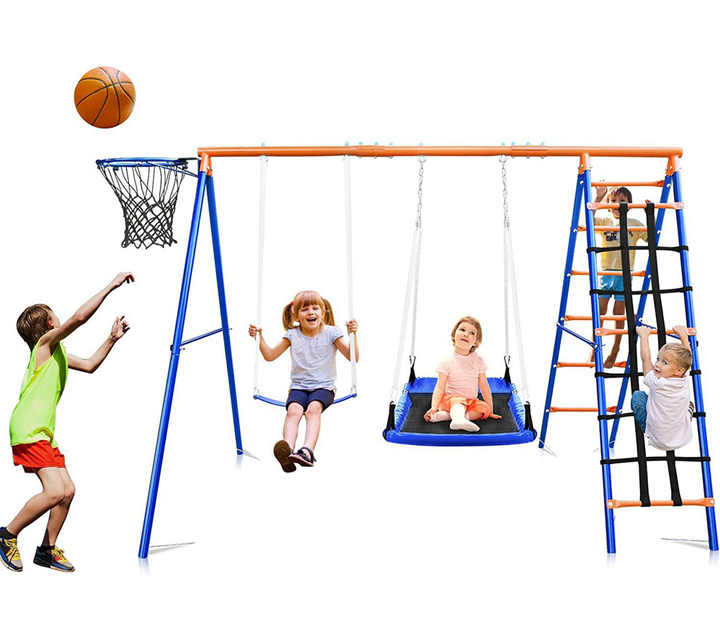 3-in-1 Kids Swing Slide Climbi - Kids Outdoor Hanging Chair ulasan dan harga