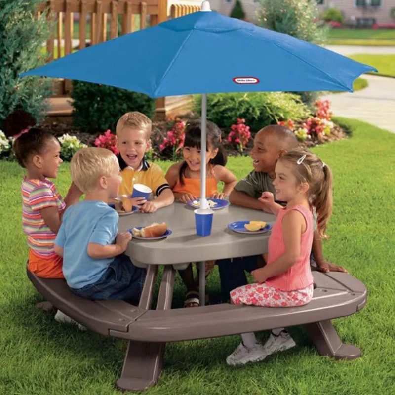 Outdoor  Kids Picnic Table Toy - Kids Outdoor Table And Chairs With Umbrella ulasan dan harga