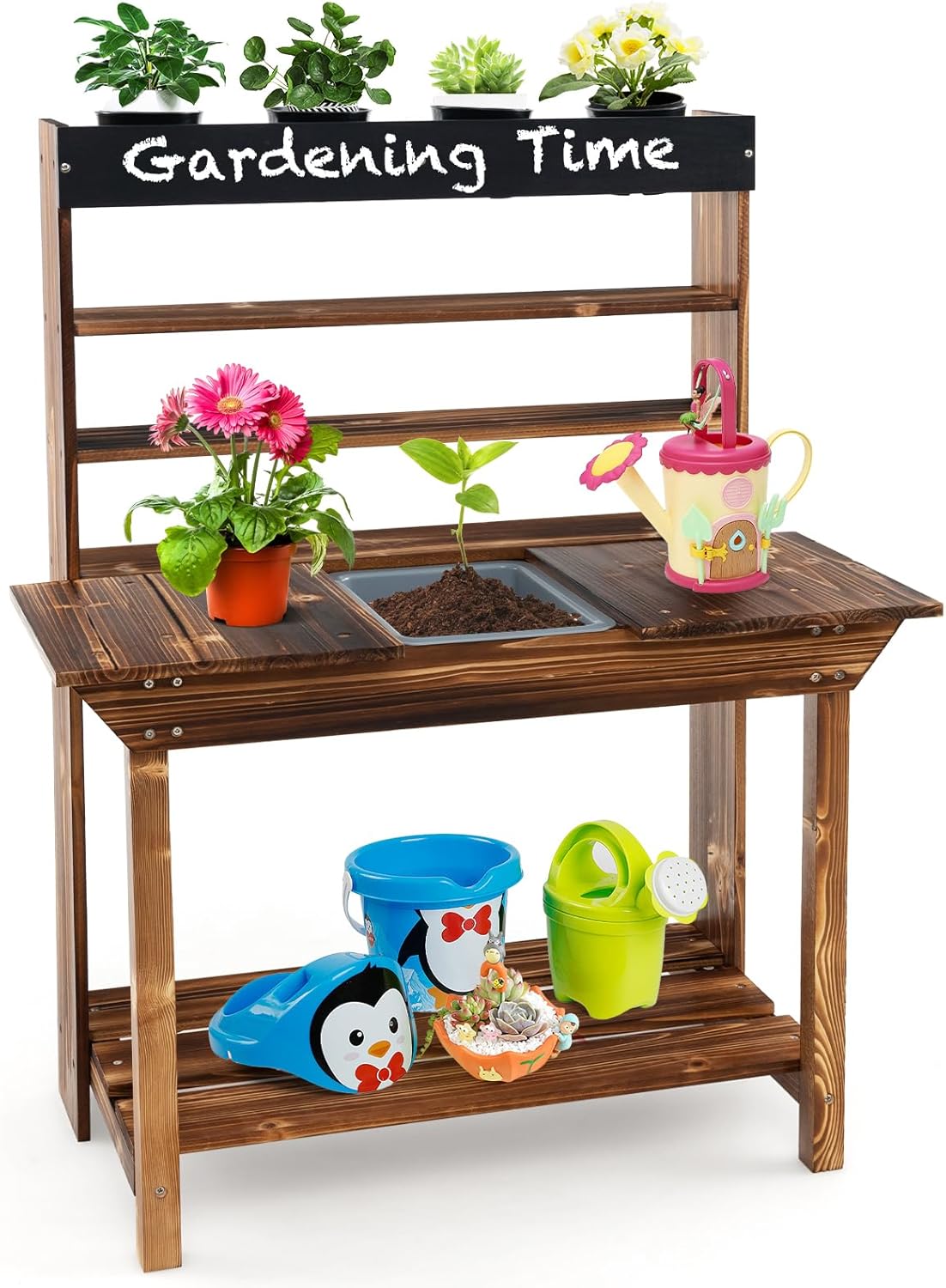 Mud Kitchen, Fir Wood Kids Pot - Kids Outdoor Mud Table ulasan dan harga