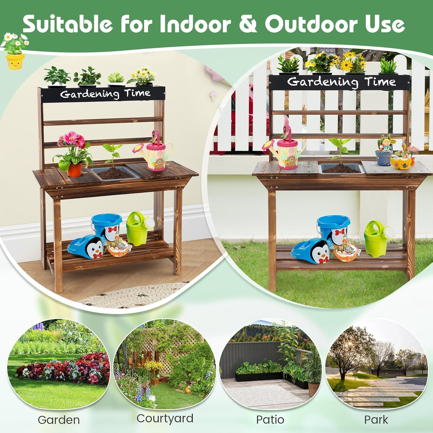 Mud Kitchen, Fir Wood Kids Pot - Kids Outdoor Mud Table ulasan dan harga