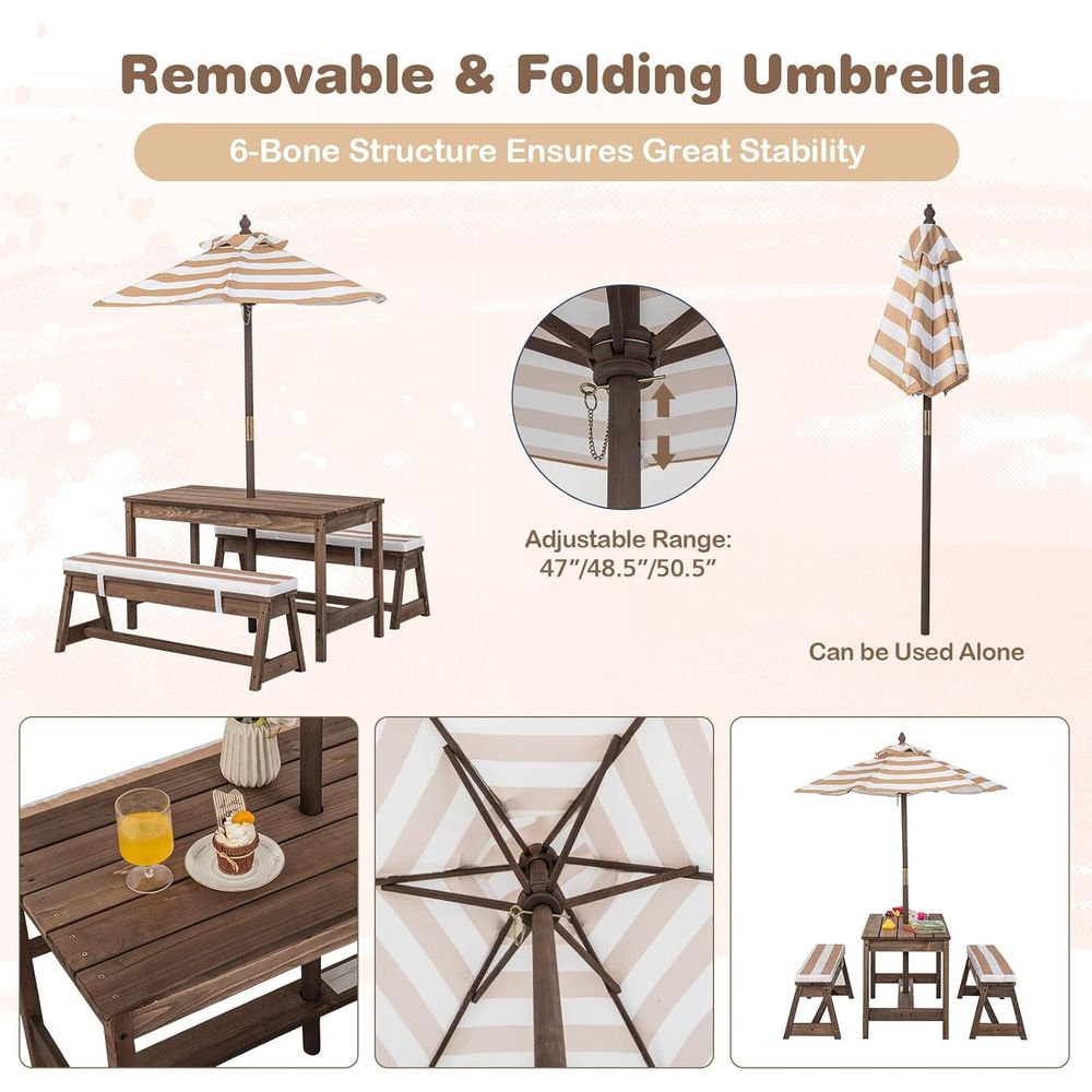 Kids Picnic Table, Outdoor Woo - Kids Outdoor Wooden Table ulasan dan harga