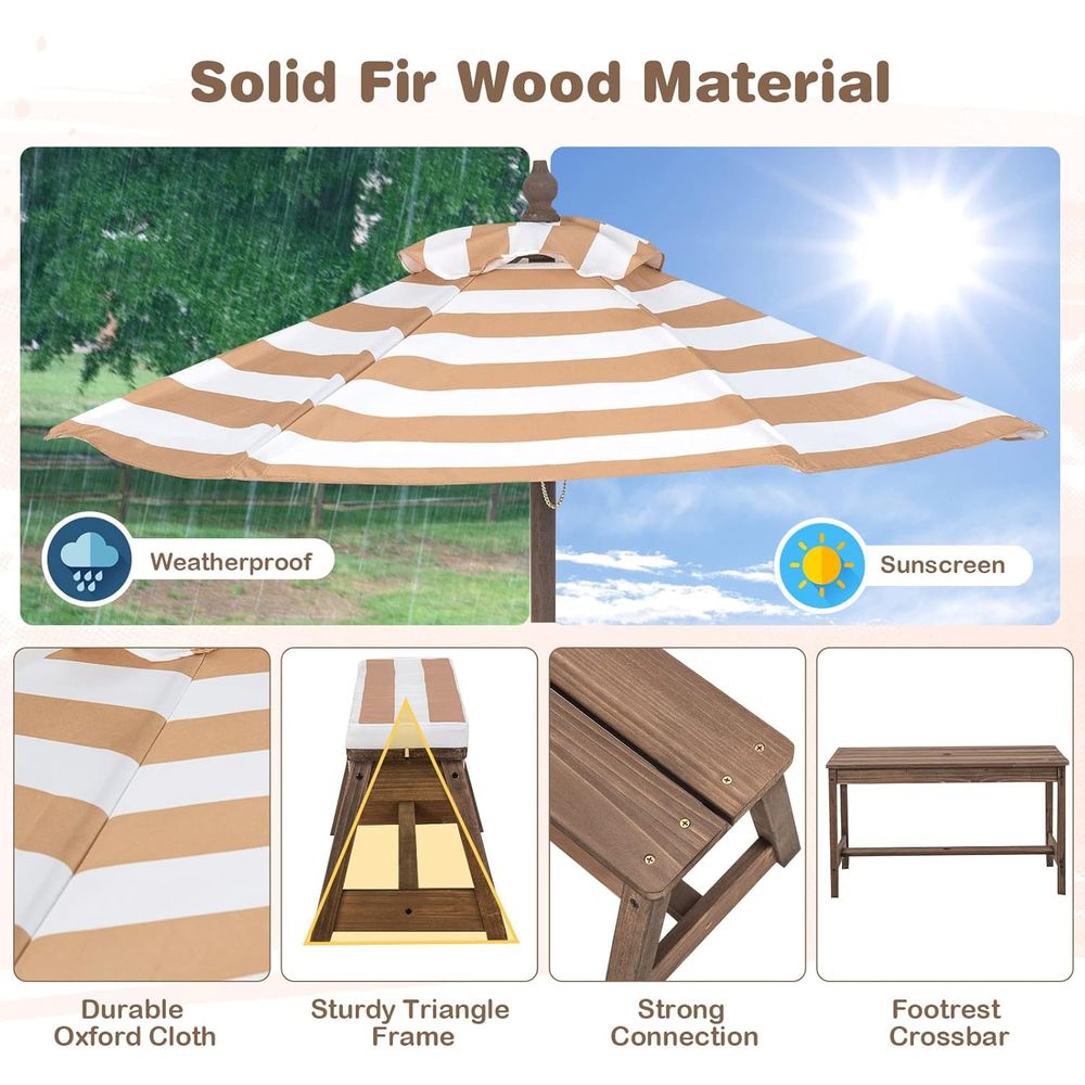 Kids Picnic Table, Outdoor Woo - Kids Outdoor Wooden Table ulasan dan harga