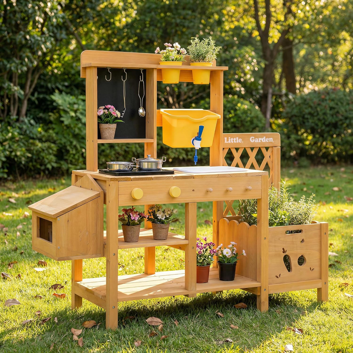 Wooden Mud Kitchen for Kids, O - Kids Outdoor Mud Table ulasan dan harga