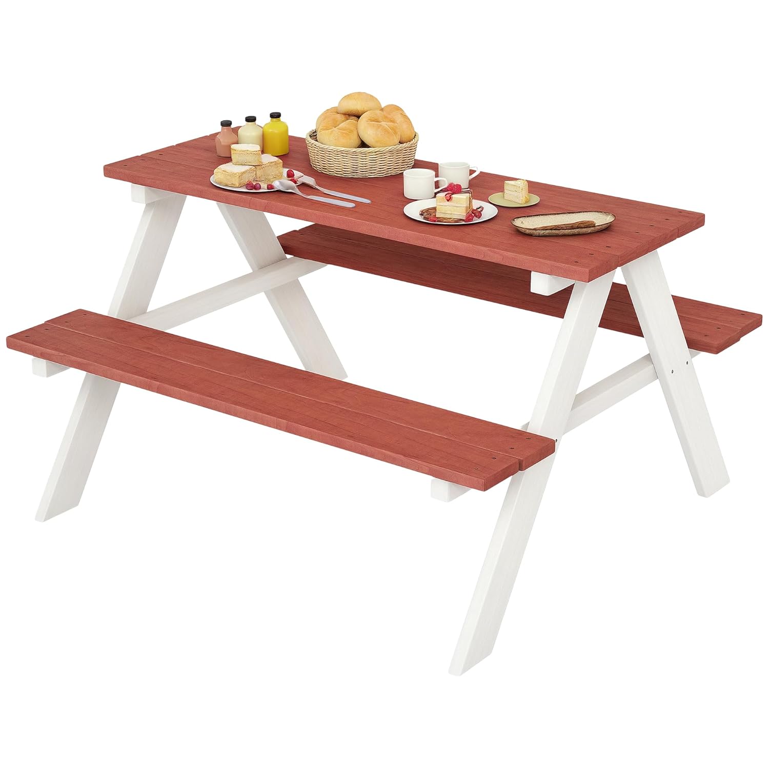 Kids Picnic Table Set, Wooden  - Kids Outdoor Wooden Table ulasan dan harga
