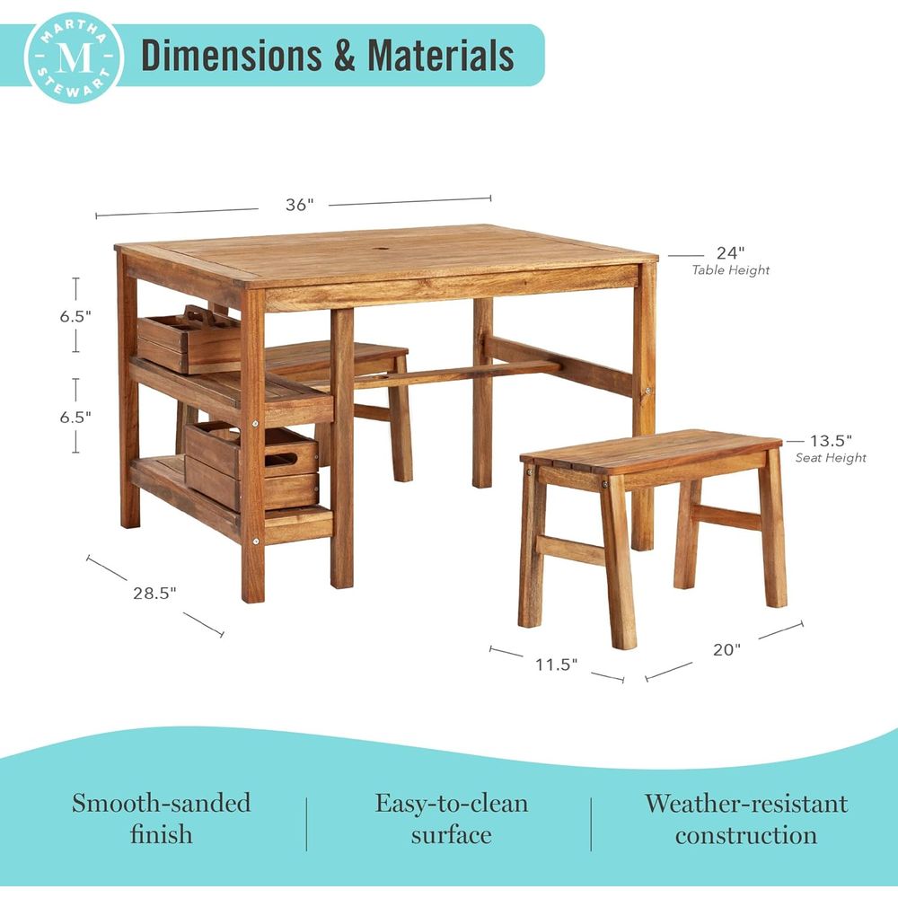 Kids Outdoor Crat Table and 2  - Kids Outdoor Play Table ulasan dan harga