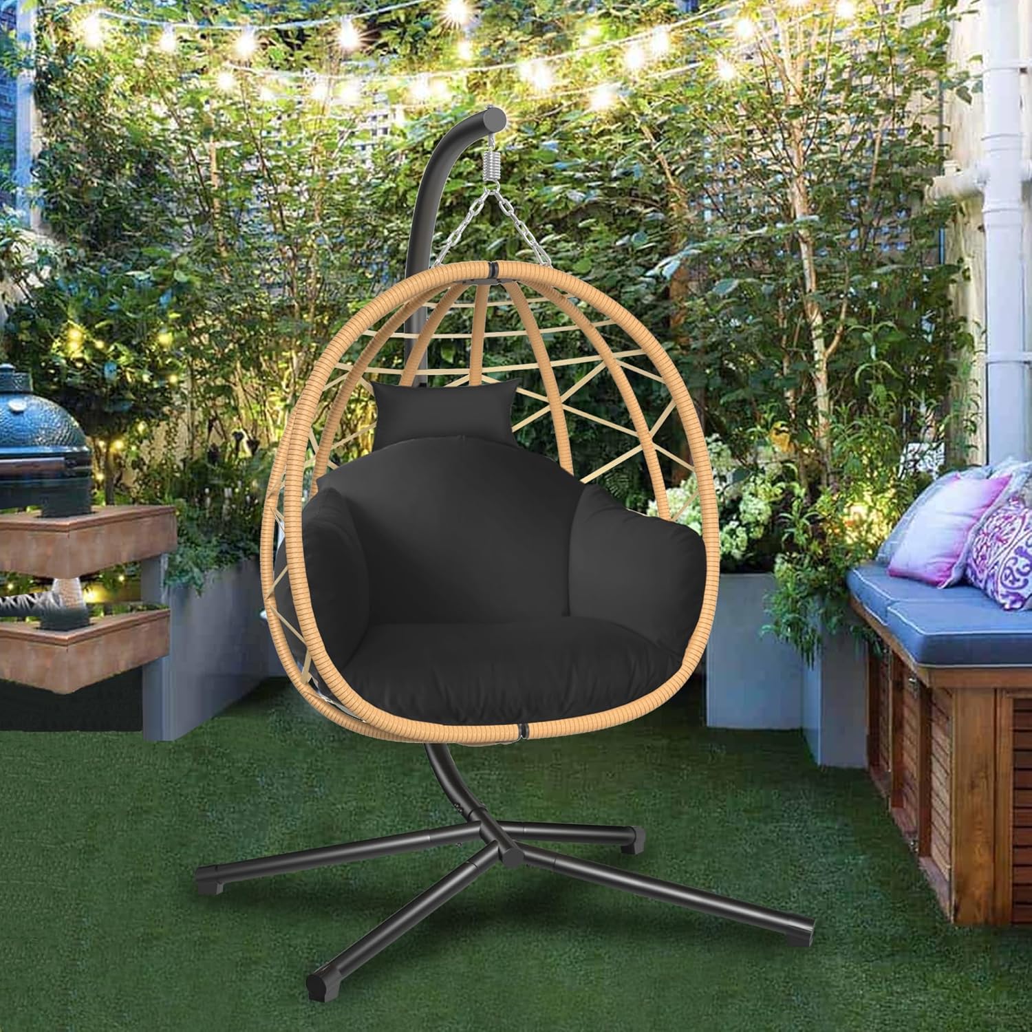 Hanging Egg Chair with Stand R - Kids Outdoor Egg Chair ulasan dan harga