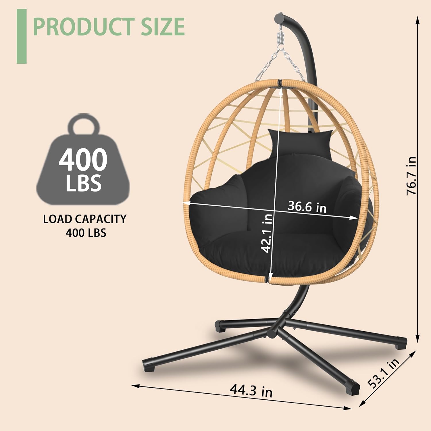Hanging Egg Chair with Stand R - Kids Outdoor Egg Chair ulasan dan harga