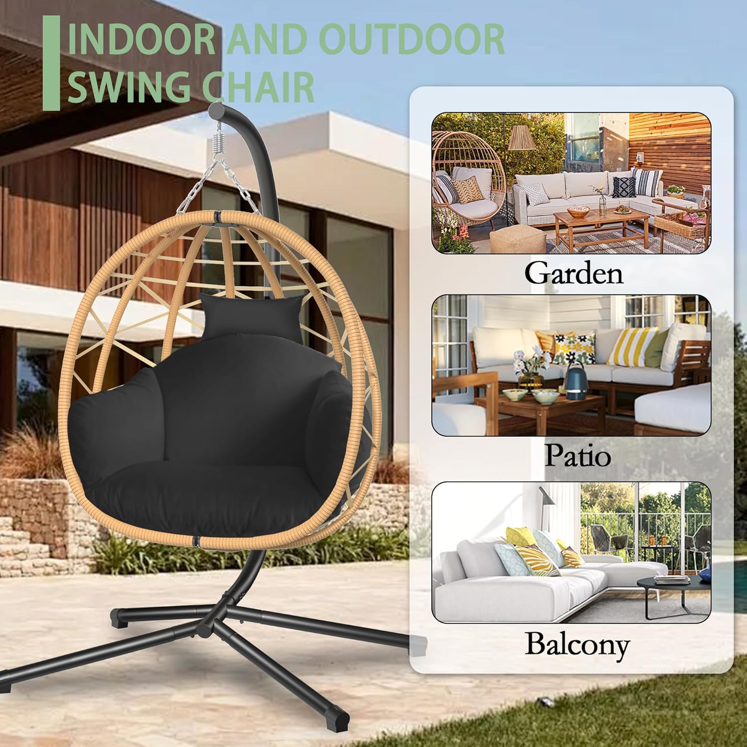 Hanging Egg Chair with Stand R - Kids Outdoor Egg Chair ulasan dan harga