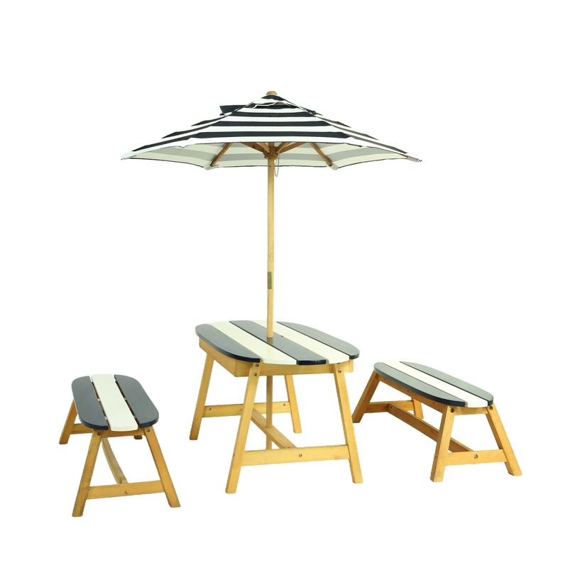 Playful Picnic Table with Umbr - Kids Outdoor Table And Chairs With Umbrella ulasan dan harga