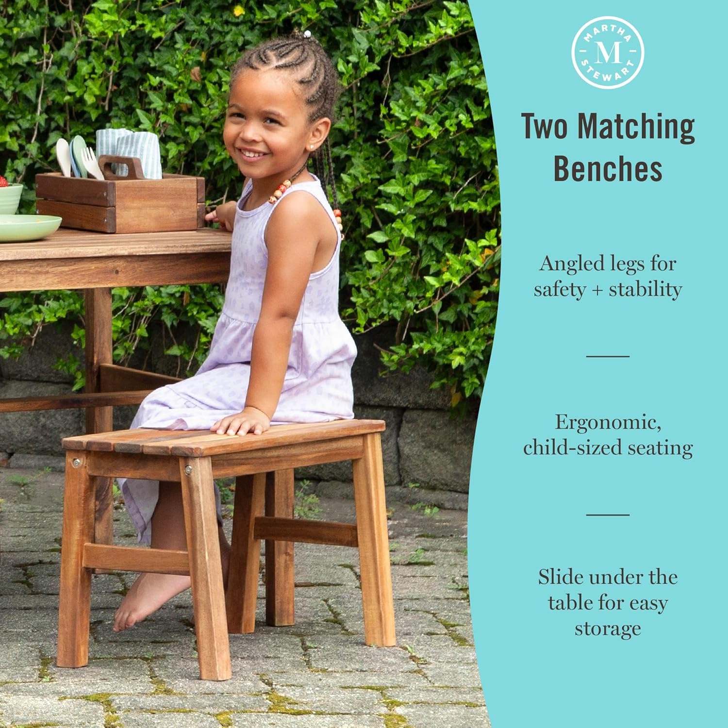 Kids Outdoor Table & Bench Set - Kids Outdoor Wooden Table ulasan dan harga
