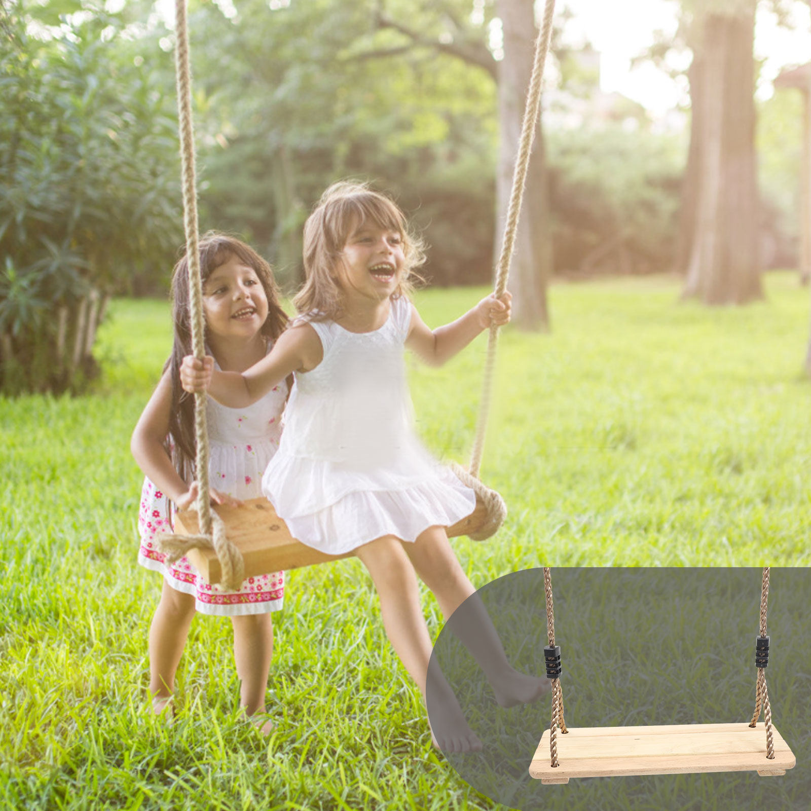 Kids Wooden Swing Chair Outdoo - Kids Outdoor Hanging Chair ulasan dan harga