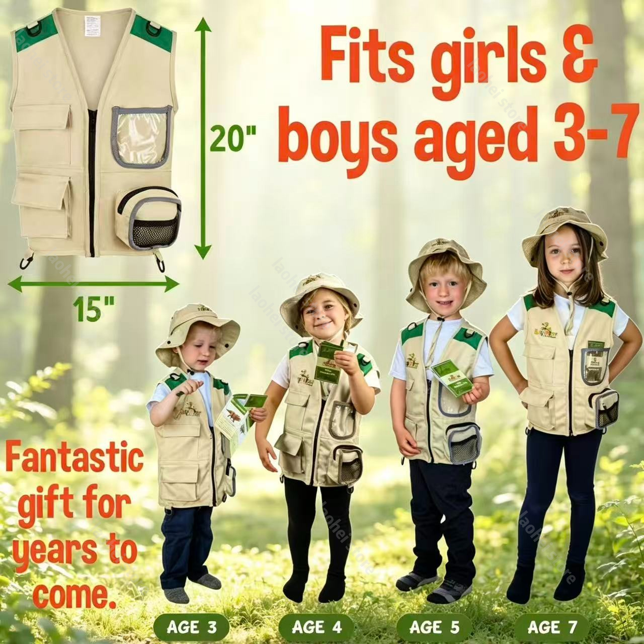Kids Explorer Vest and Hat Cos - Outdoor Games For Kids ulasan dan harga