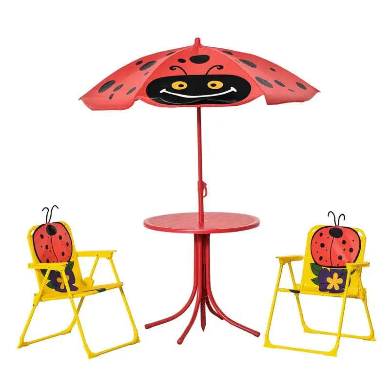 Kids Table and Chair Set, Outd - Kids Outdoor Table And Chairs With Umbrella ulasan dan harga