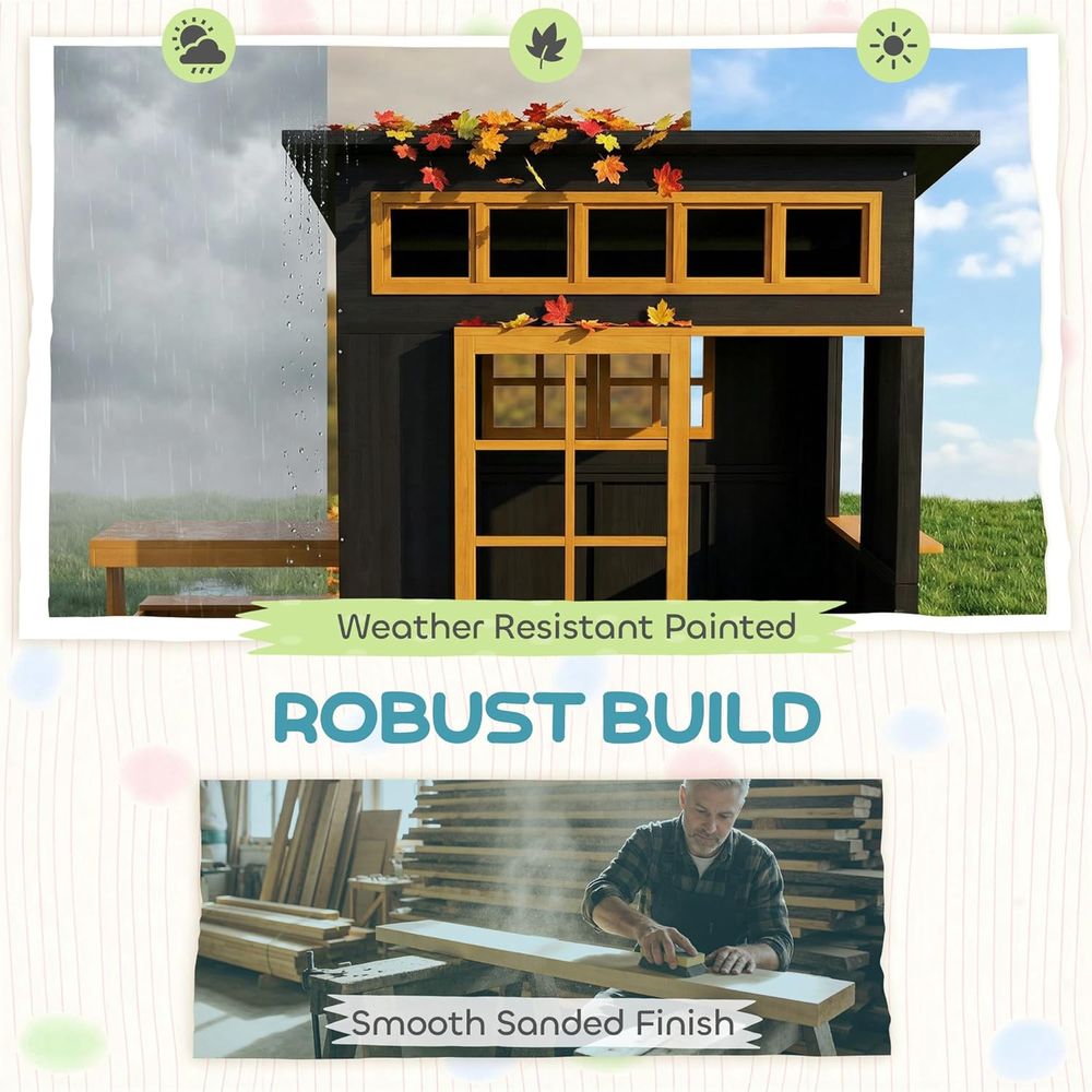 Qaba Kids Outdoor Playhouse, i - Qaba Kids Outdoor Playhouse ulasan dan harga