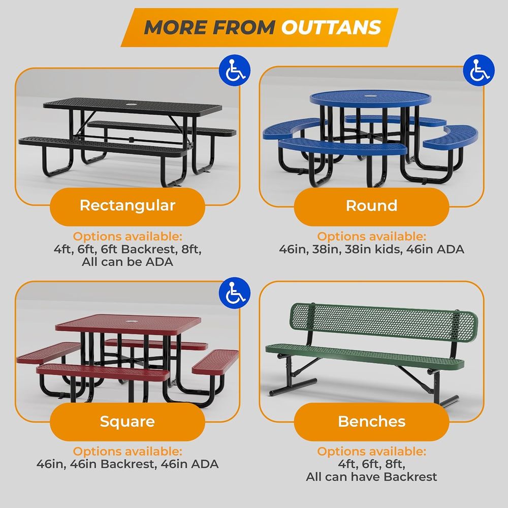 Blue 38 Square Picnic Table wi - Kids Outdoor Play Table ulasan dan harga