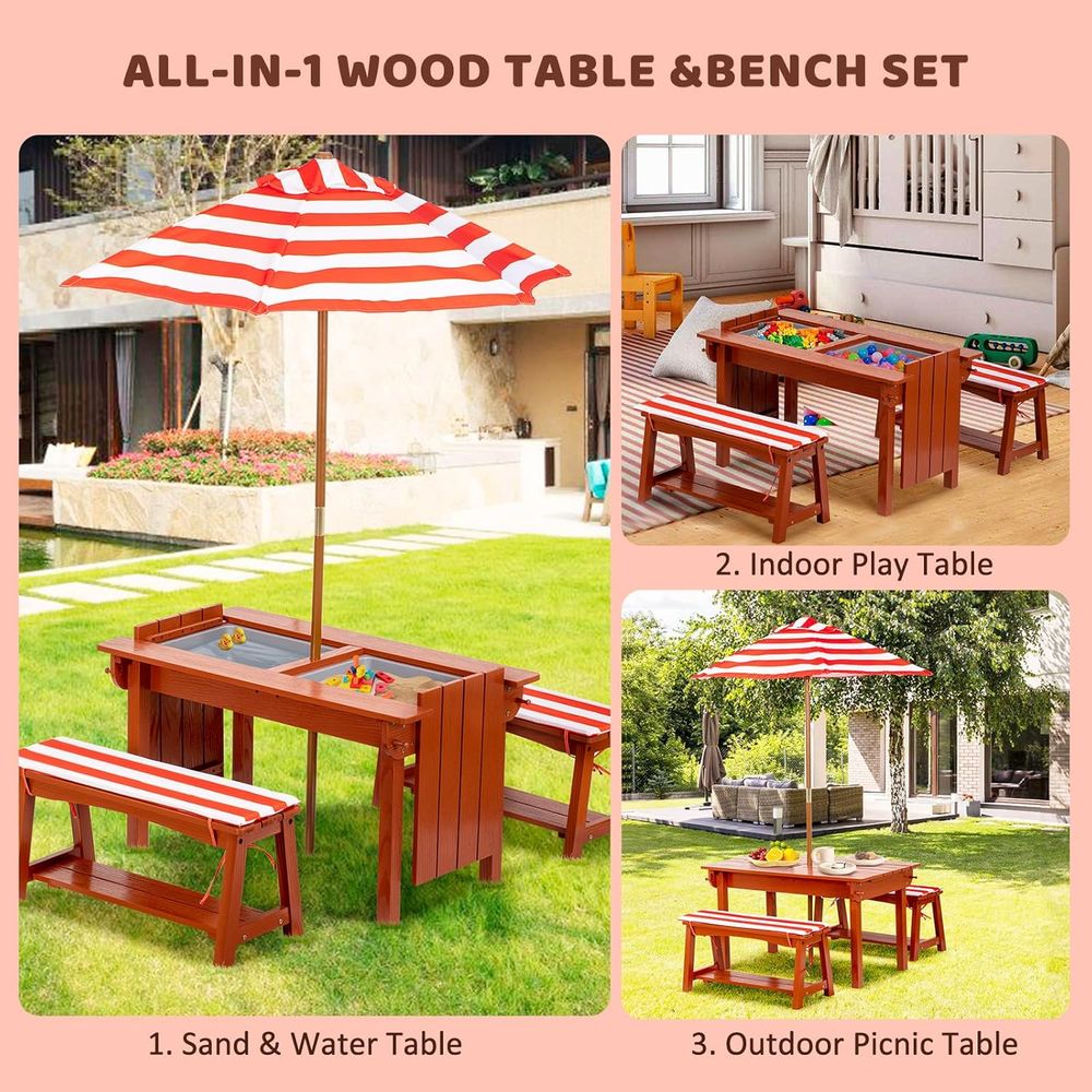 Outdoor Wooden Kids Picnic Tab - Kids Outdoor Wooden Table ulasan dan harga