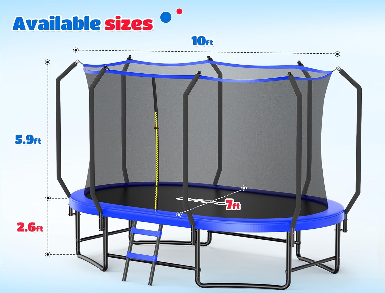 Oval Outdoor Trampoline with S - Kids Outdoor Net ulasan dan harga