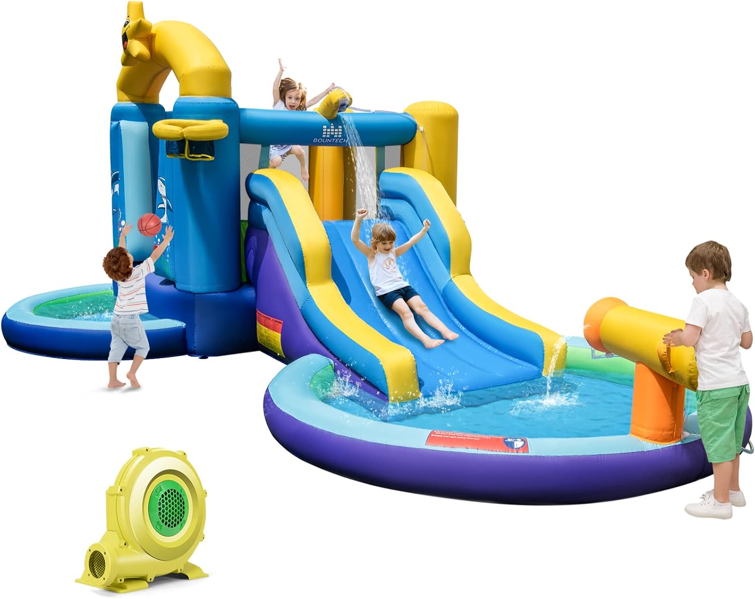 Inflatable Water Slide, 2 in 1 - Kids Outdoor Bounce House ulasan dan harga