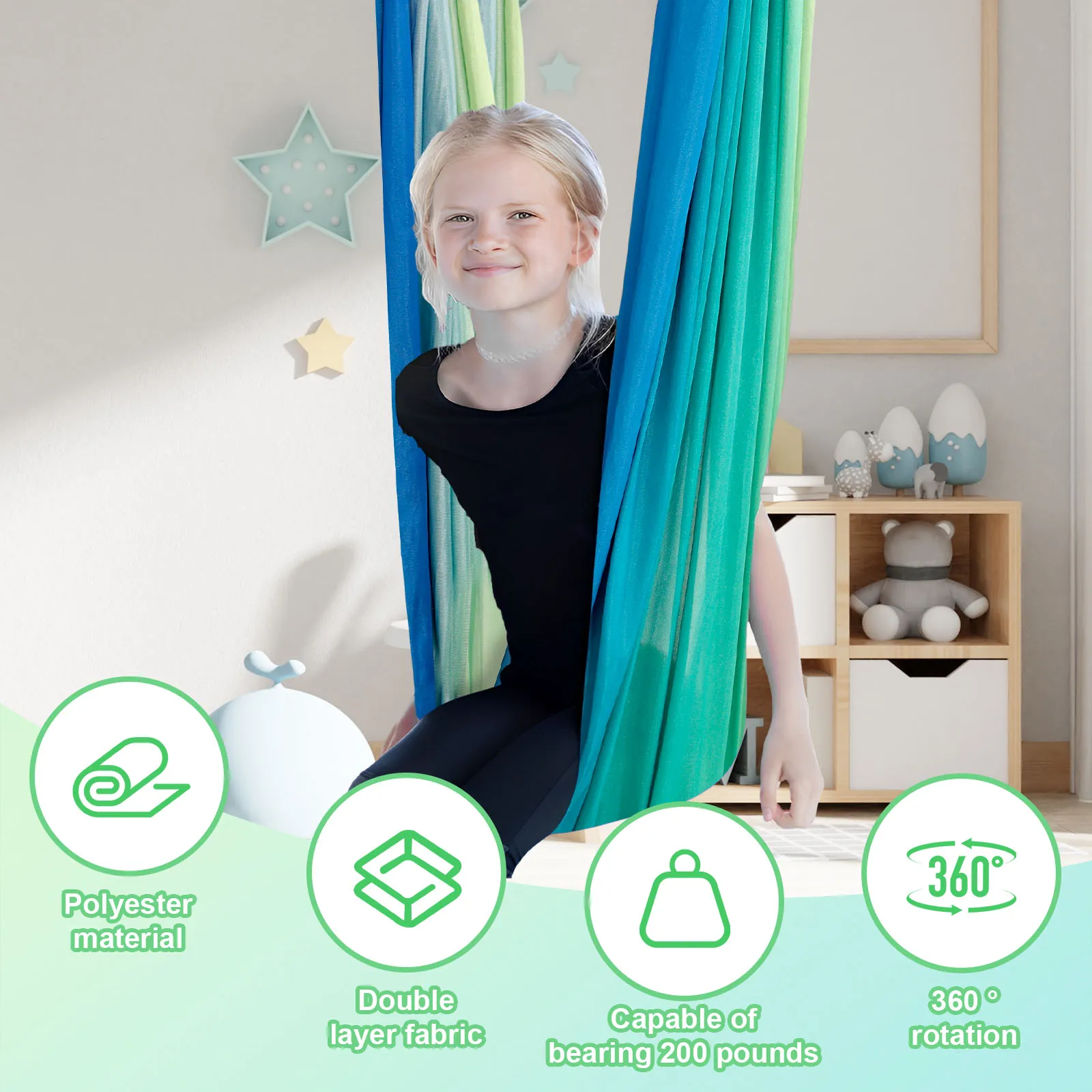 Sensory Swings Double Layer Ki - Kids Outdoor Hanging Chair ulasan dan harga