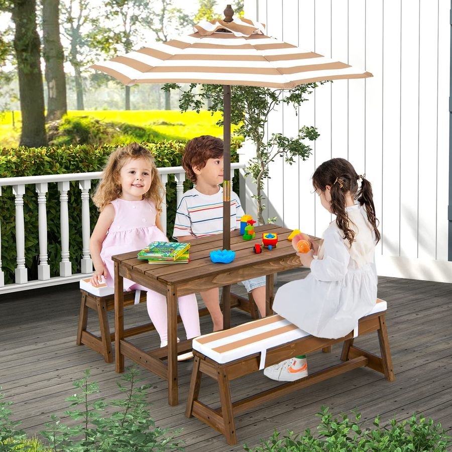 Kids Picnic Table, Toddler Woo - Kids Outdoor Wooden Table ulasan dan harga