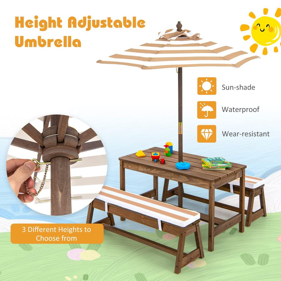Kids Picnic Table, Toddler Woo - Kids Outdoor Wooden Table ulasan dan harga