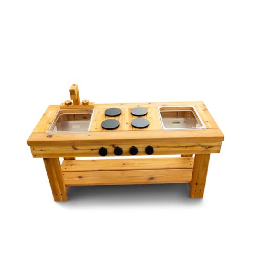 Cedar Outdoor Mud Kitchen Cent - Kids Outdoor Mud Table ulasan dan harga