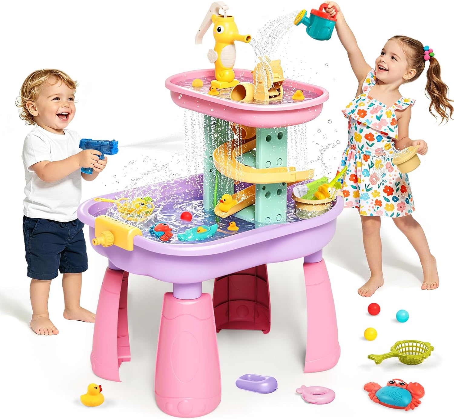 Kids Sand & Water Table with 2 - Kids Outdoor Play Table ulasan dan harga