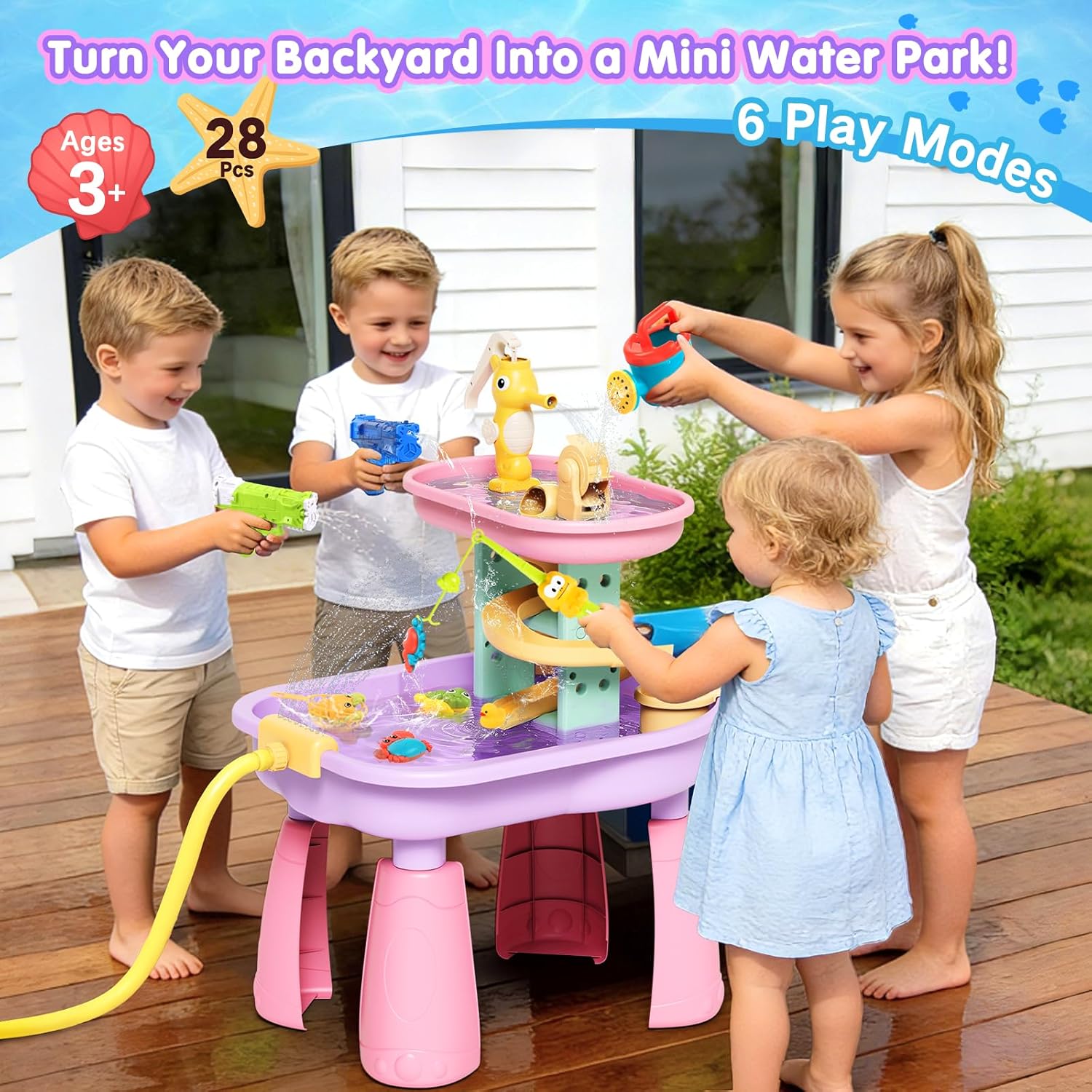 Kids Sand & Water Table with 2 - Kids Outdoor Play Table ulasan dan harga