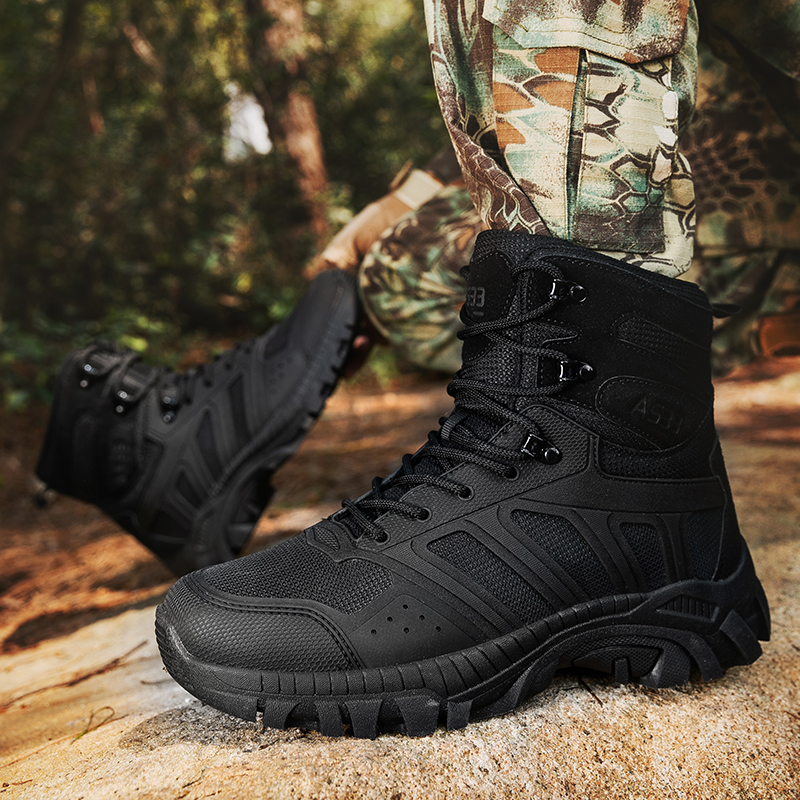 Men Tactical Boots Lace Up Des - Kids Outdoor Climbing Structure ulasan dan harga