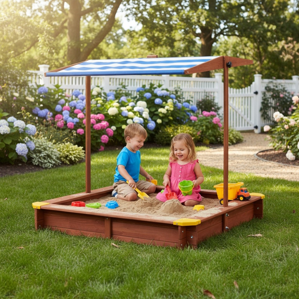 Wooden Kids Picnic Table, Sand - Kids Outdoor Play Table ulasan dan harga
