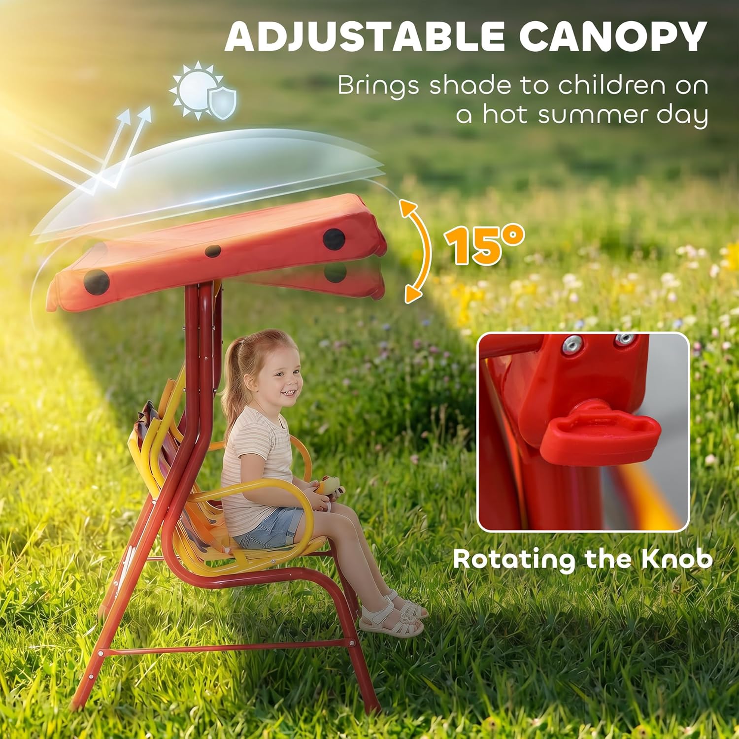 Kids Patio Swing, 2-Seater Out - Kids Outdoor Hanging Chair ulasan dan harga