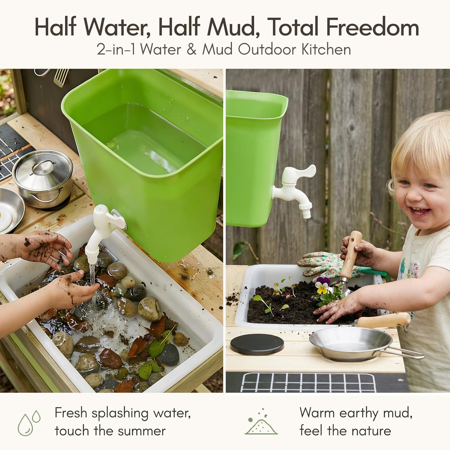 Giant bean Mud Kitchen for Kid - Kids Outdoor Mud Table ulasan dan harga