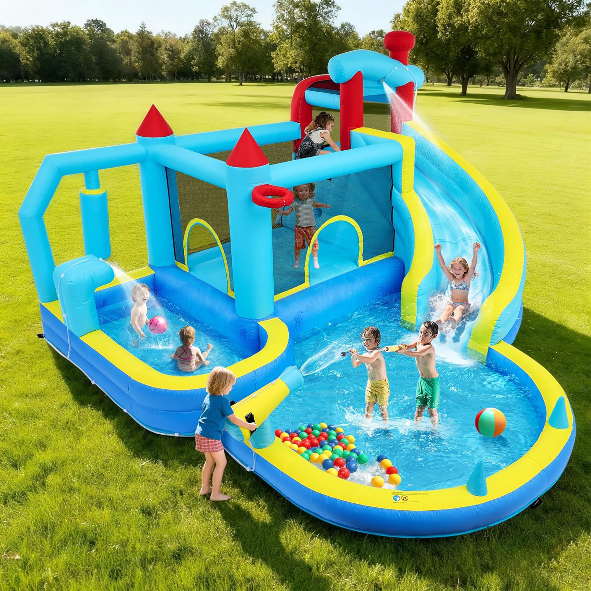 Inflatable Water Slide Bounce  - Kids Outdoor Bounce House ulasan dan harga