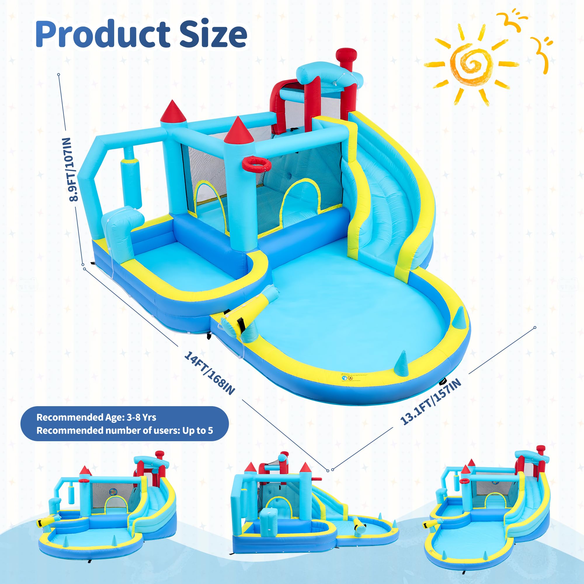 Inflatable Water Slide Bounce  - Kids Outdoor Bounce House ulasan dan harga