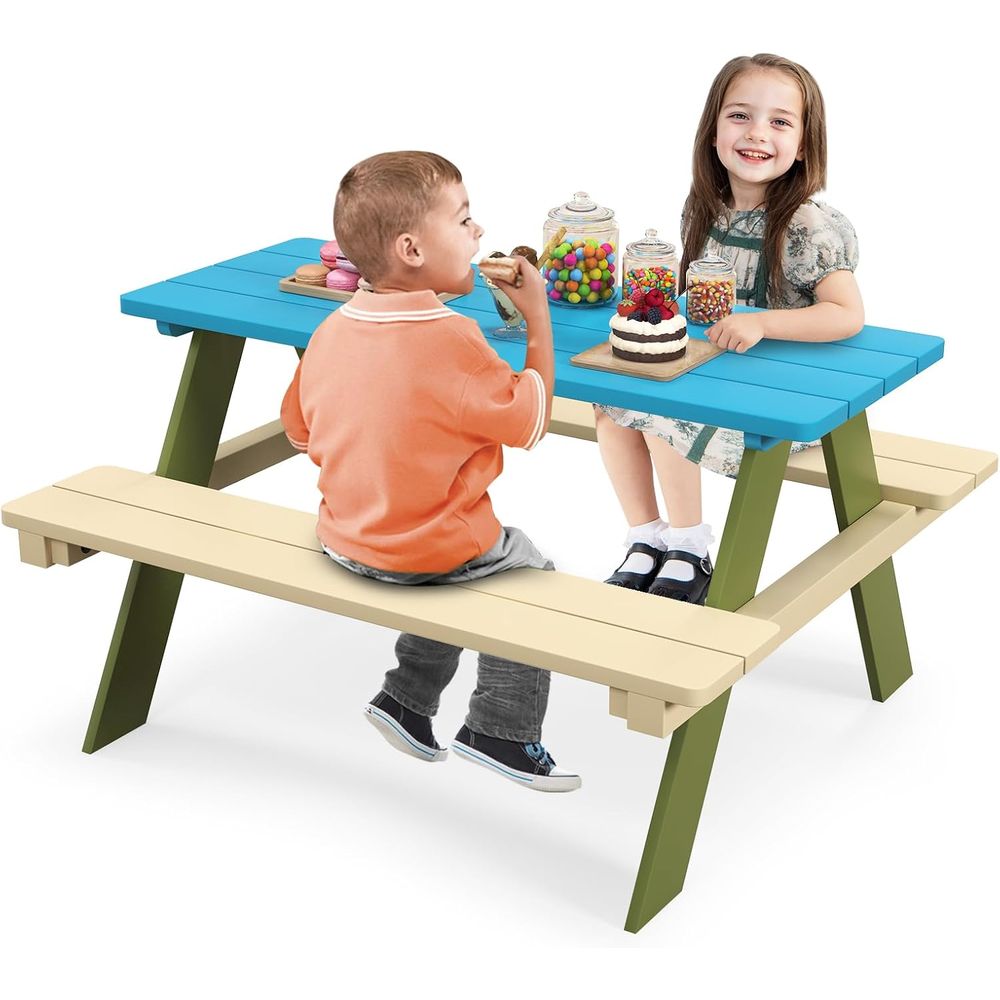 Acacia Wood Picnic Table and B - Kids Outdoor Wooden Table ulasan dan harga