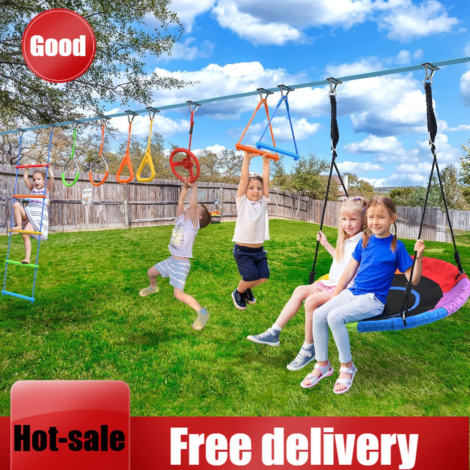 Activity priceHapfan 50 FT Nin - Kids Outdoor Ninja Playset ulasan dan harga