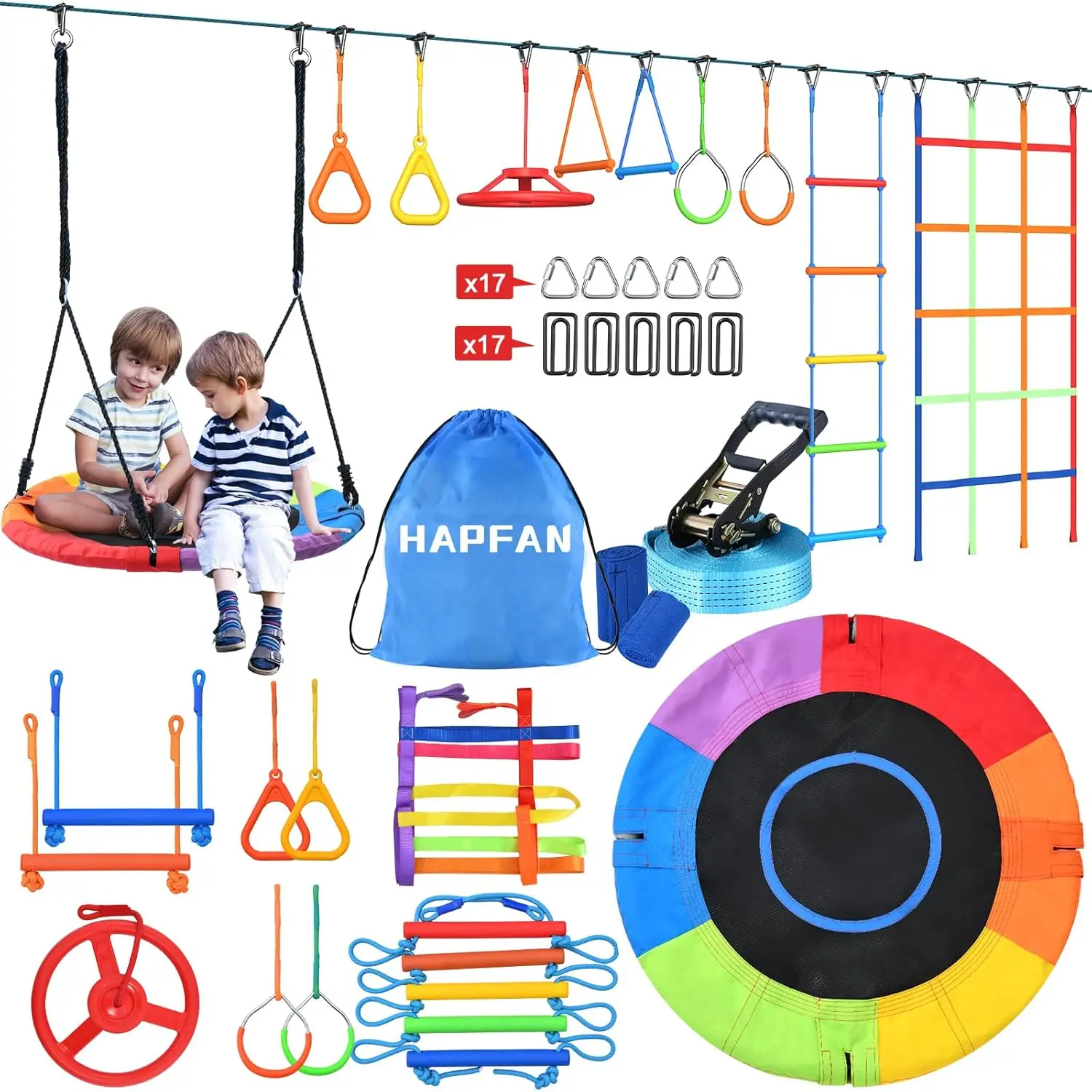 Activity priceHapfan 50 FT Nin - Kids Outdoor Ninja Playset ulasan dan harga