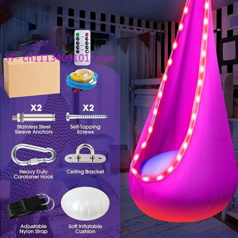 Glowing LED Inflatable Hammock - Kids Outdoor Hanging Chair ulasan dan harga