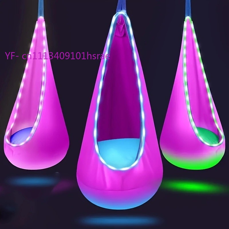 Glowing LED Inflatable Hammock - Kids Outdoor Hanging Chair ulasan dan harga