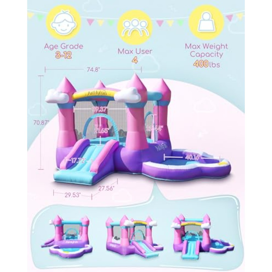 Pink inflatable bounce house f - Kids Outdoor Bounce House ulasan dan harga